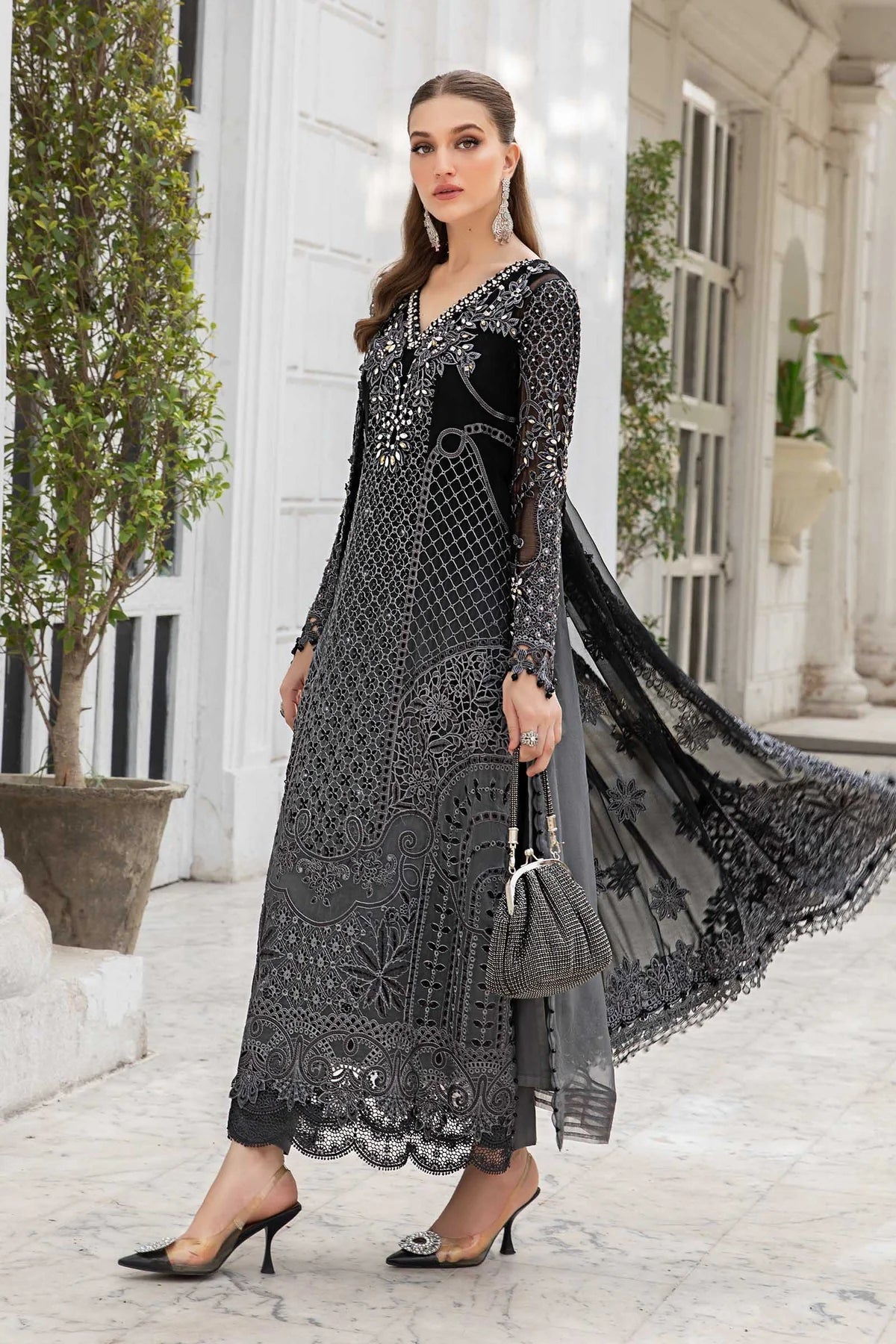 Embroidered Chiffon Suit | MPC-24-101